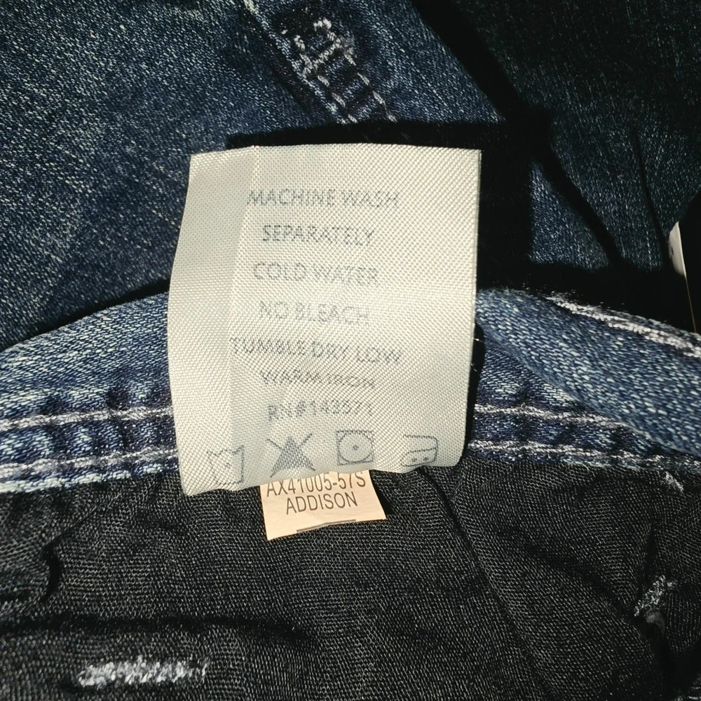TK Axel Slim Straight Jeans Mens 38x30 Addison Blue Stretch Denim AX41005-57S